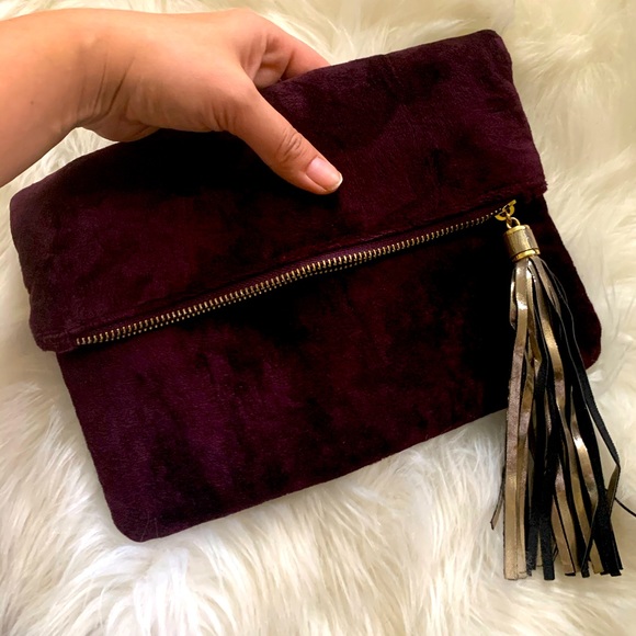 burgundy velvet evening bag